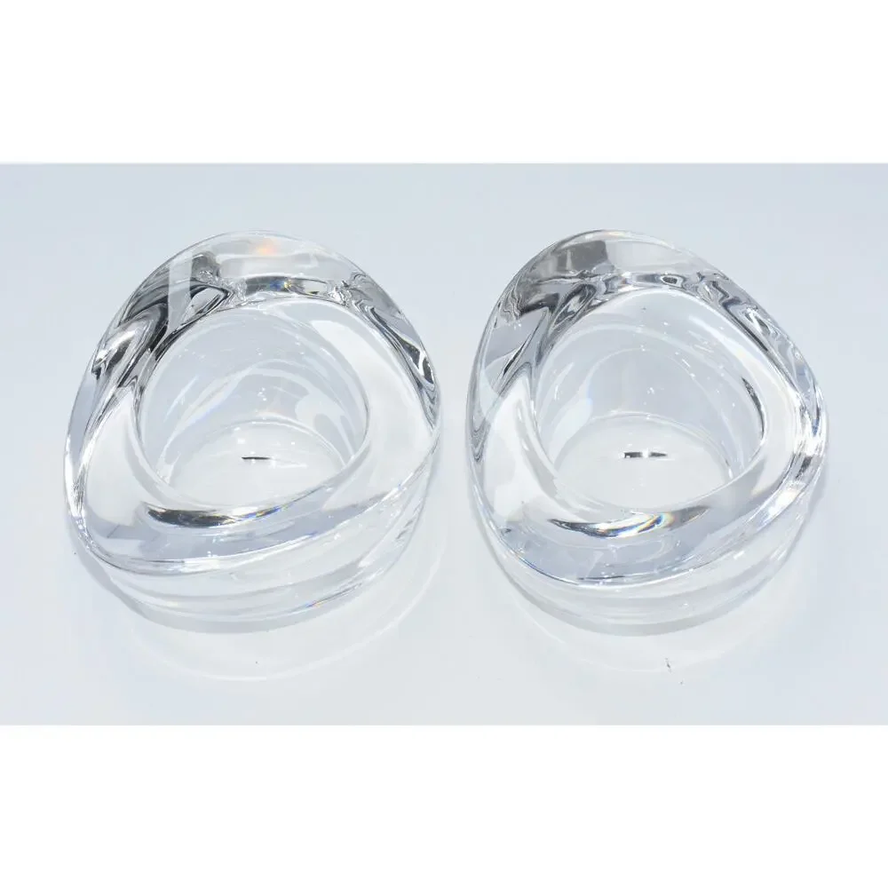 NAMBE Art Glass Crystal Twist Votive Candle Holder Set #5131